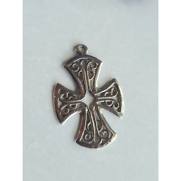 925 Sterling Silver Filigree Cross Pendant Vintage, READ - Picture 5 of 10